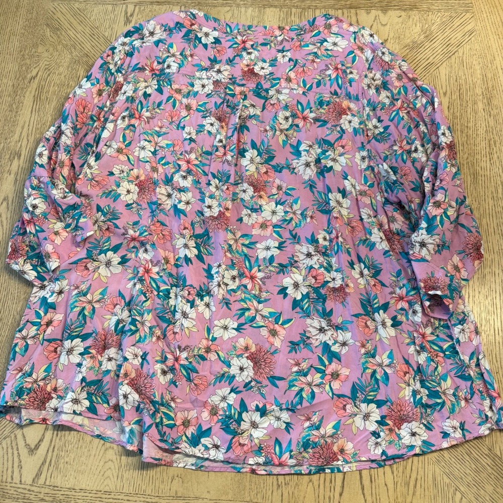 Torrid Harper Purple Floral Georgette Pullover Blouse Top Size 5 5X - Picture 2 of 7